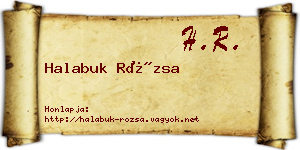 Halabuk Rózsa névjegykártya